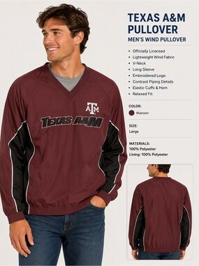 STARTER Maroon V-Neck Team Pullover